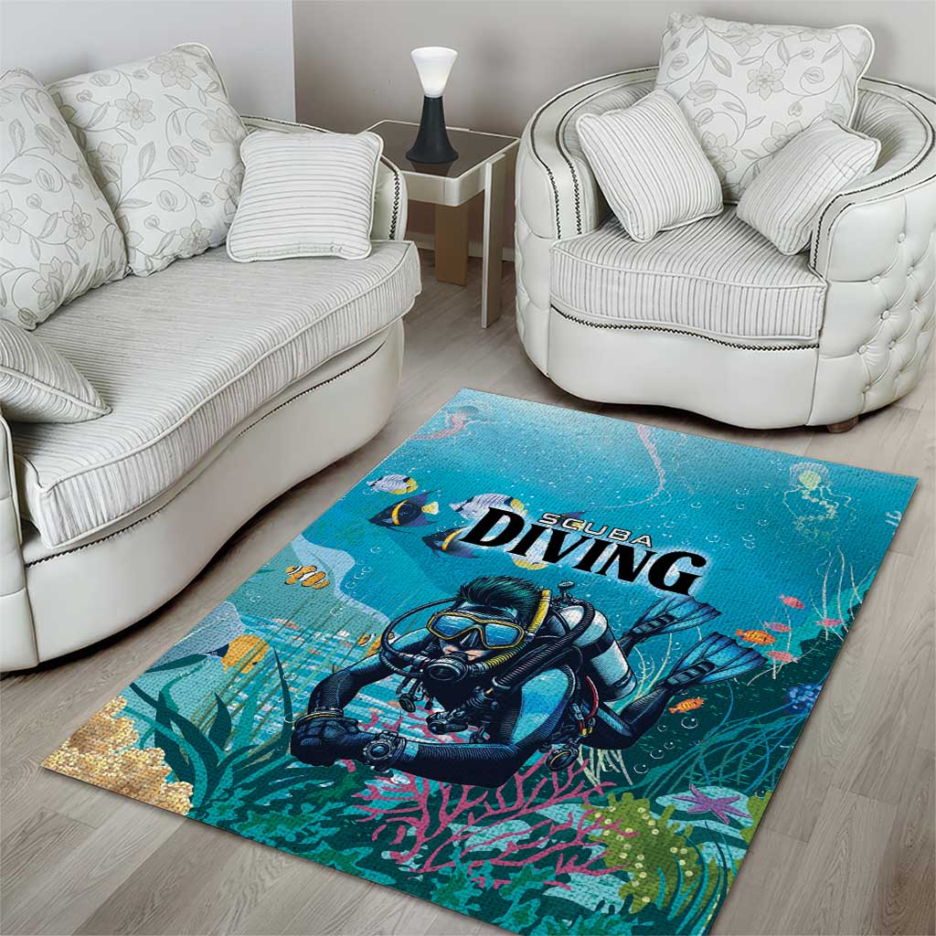 Scuba Diving Area Rug Explore The Depths Discover Yourself - Wonder Print Shop
