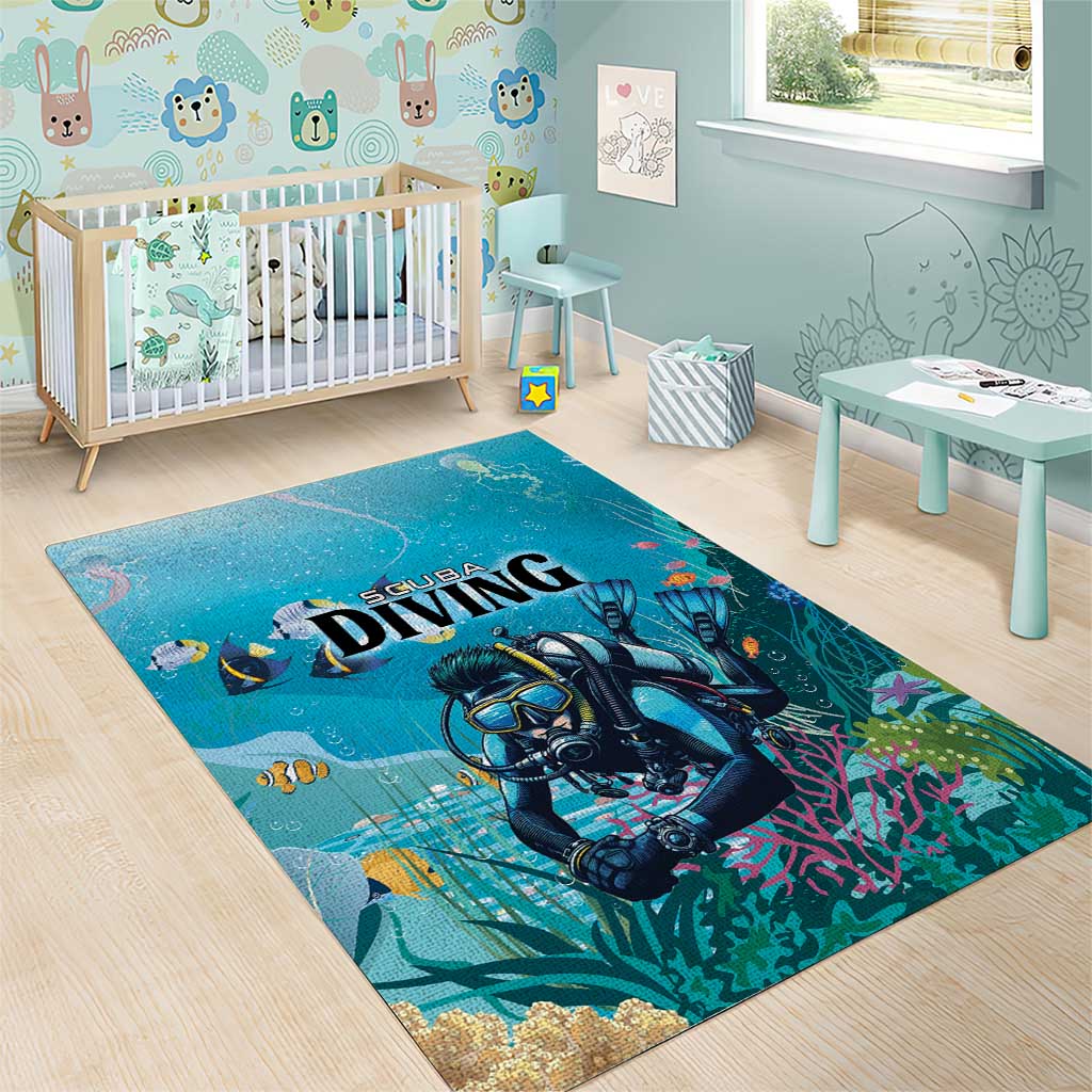 Scuba Diving Area Rug Explore The Depths Discover Yourself - Wonder Print Shop