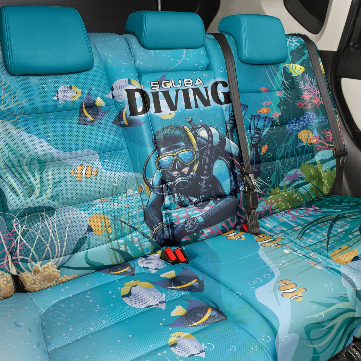 Scuba Diving Back Car Seat Cover Explore The Depths Discover Yourself - Wonder Print Shop