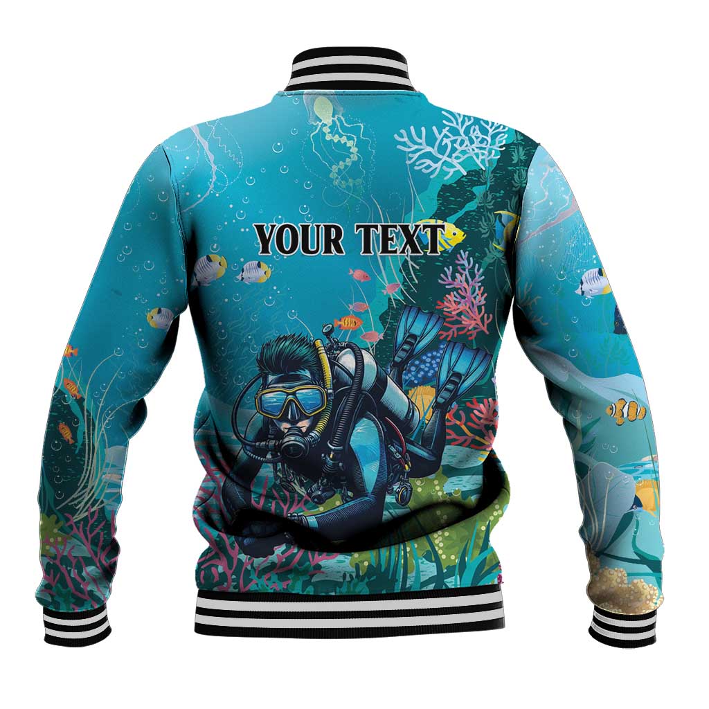 Personalized Scuba Diving Baseball Jacket Explore The Depths Discover Yourself - Wonder Print Shop