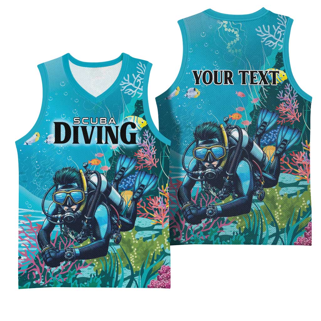 Personalized Scuba Diving Basketball Jersey Explore The Depths Discover Yourself - Wonder Print Shop
