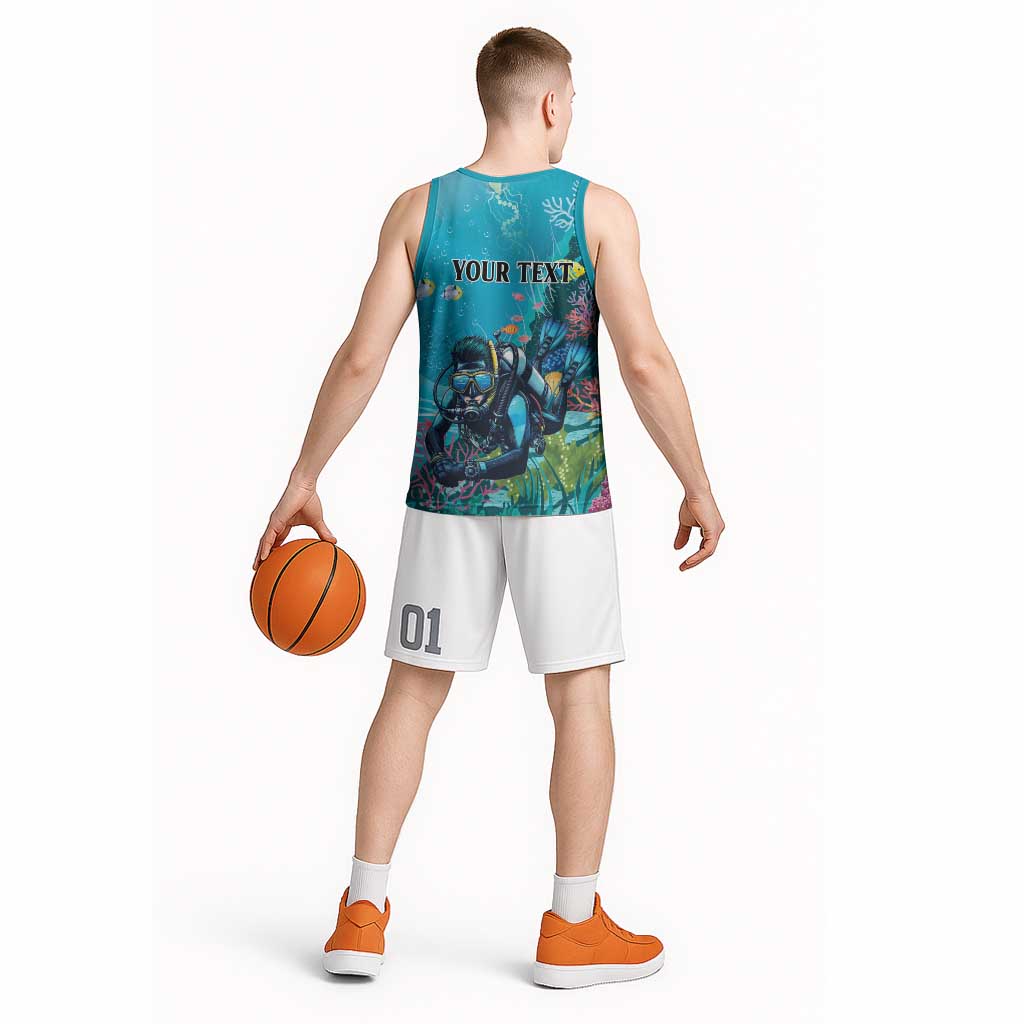 Personalized Scuba Diving Basketball Jersey Explore The Depths Discover Yourself - Wonder Print Shop