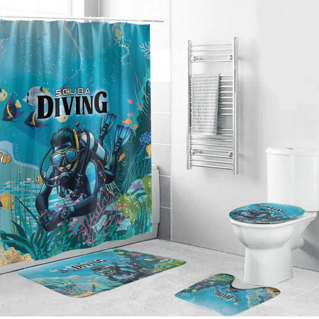 Scuba Diving Bathroom Set Explore The Depths Discover Yourself - Wonder Print Shop