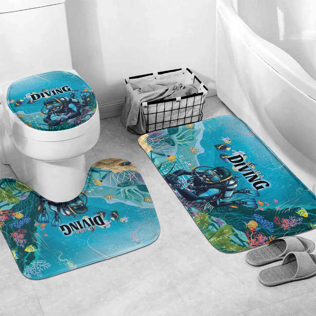 Scuba Diving Bathroom Set Explore The Depths Discover Yourself - Wonder Print Shop