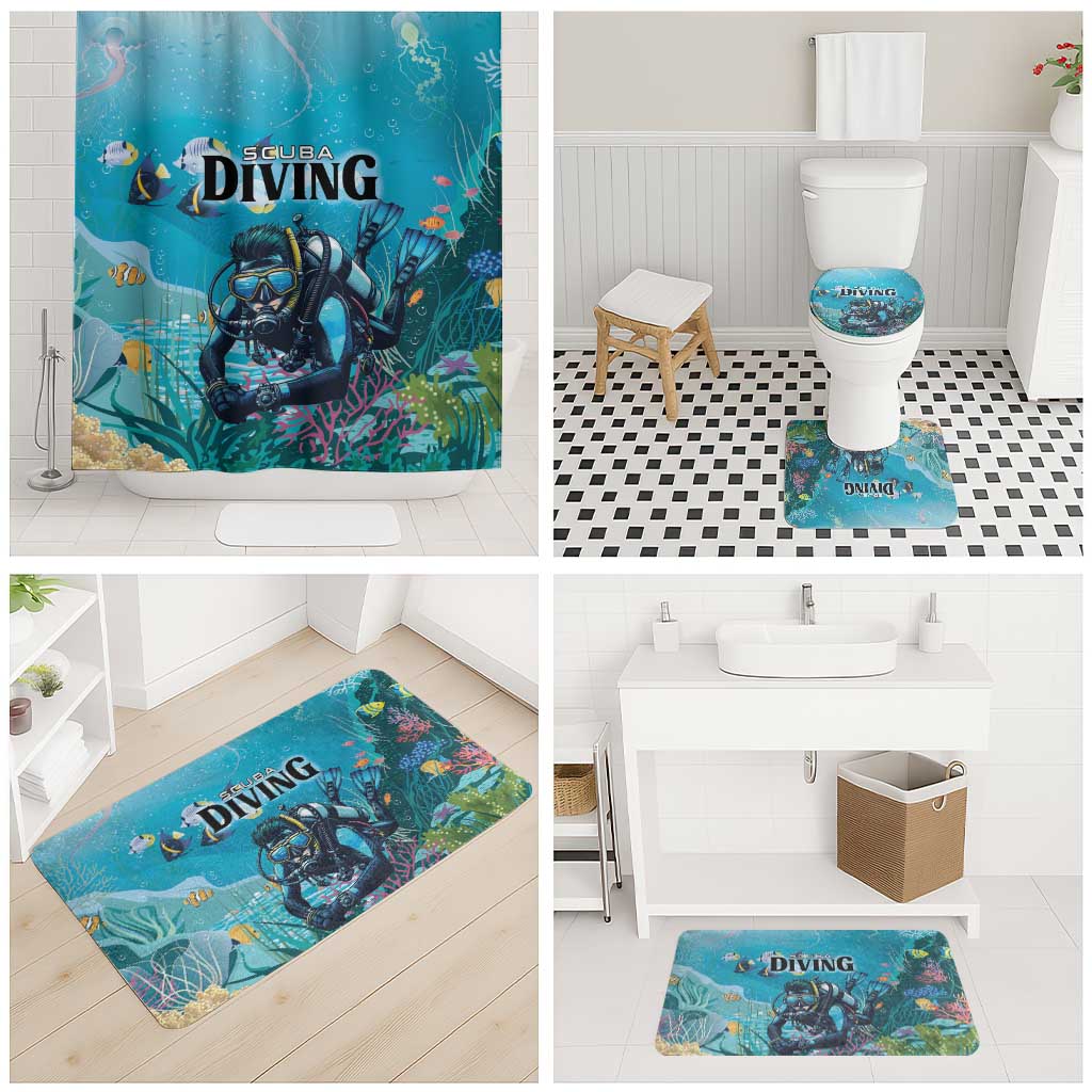 Scuba Diving Bathroom Set Explore The Depths Discover Yourself - Wonder Print Shop