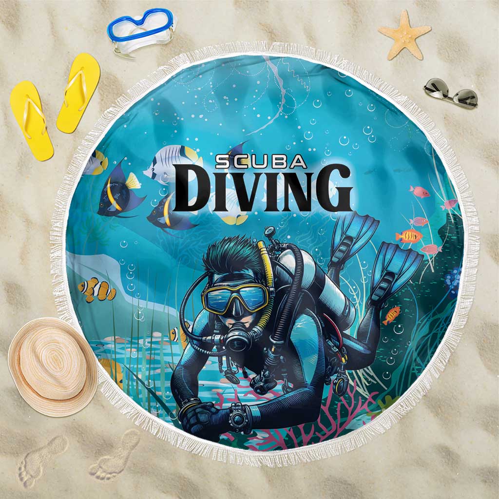 Scuba Diving Beach Blanket Explore The Depths Discover Yourself - Wonder Print Shop