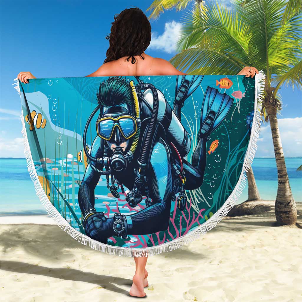 Scuba Diving Beach Blanket Explore The Depths Discover Yourself - Wonder Print Shop