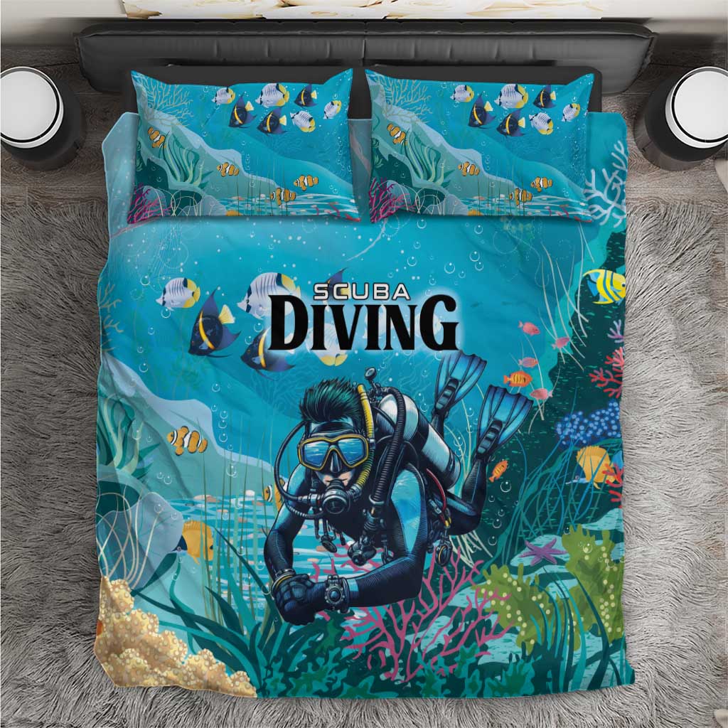Scuba Diving Bedding Set Explore The Depths Discover Yourself - Wonder Print Shop