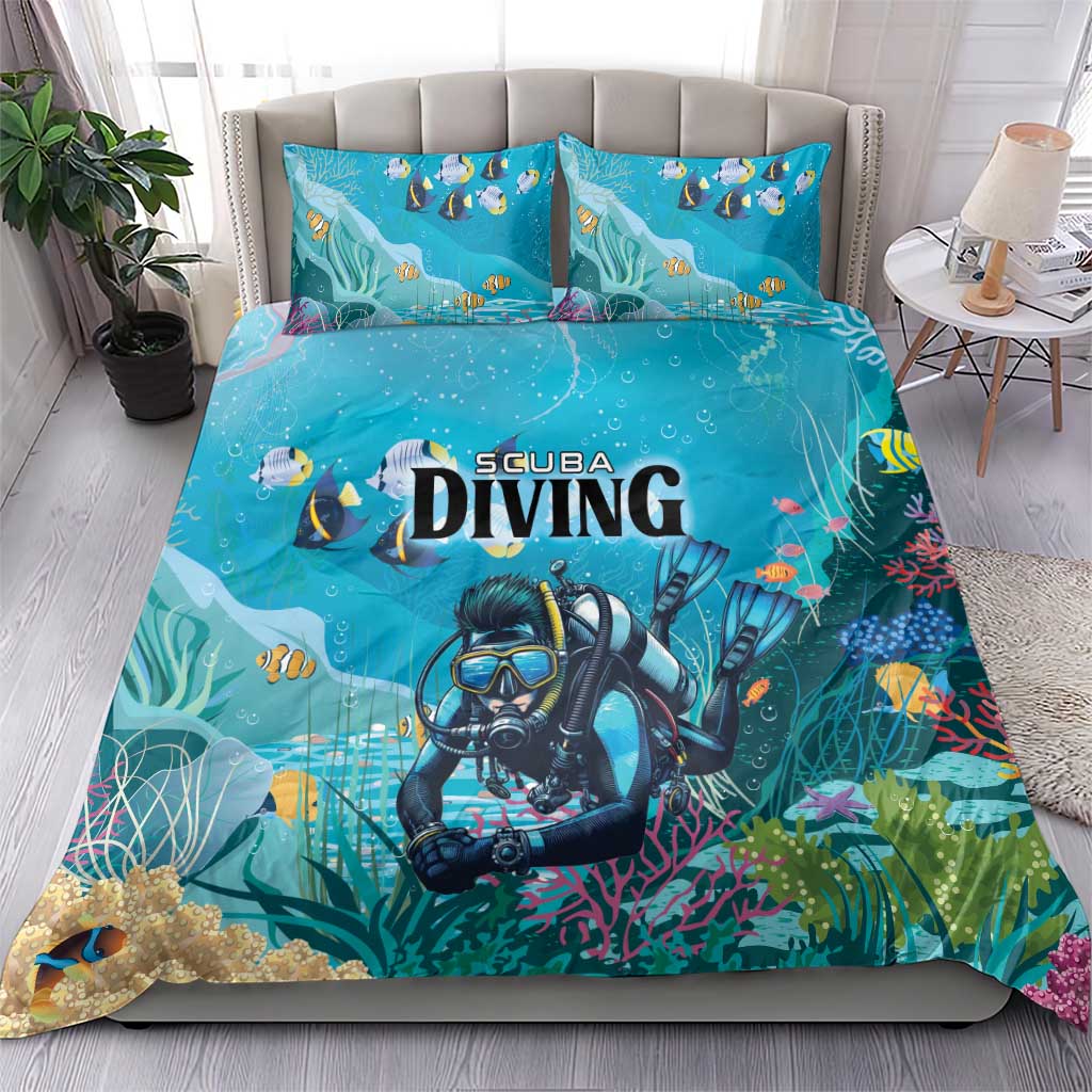 Scuba Diving Bedding Set Explore The Depths Discover Yourself - Wonder Print Shop