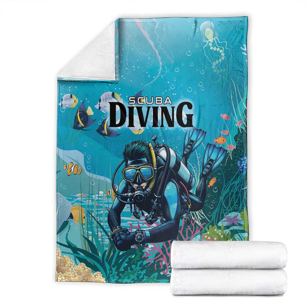 Scuba Diving Blanket Explore The Depths Discover Yourself - Wonder Print Shop