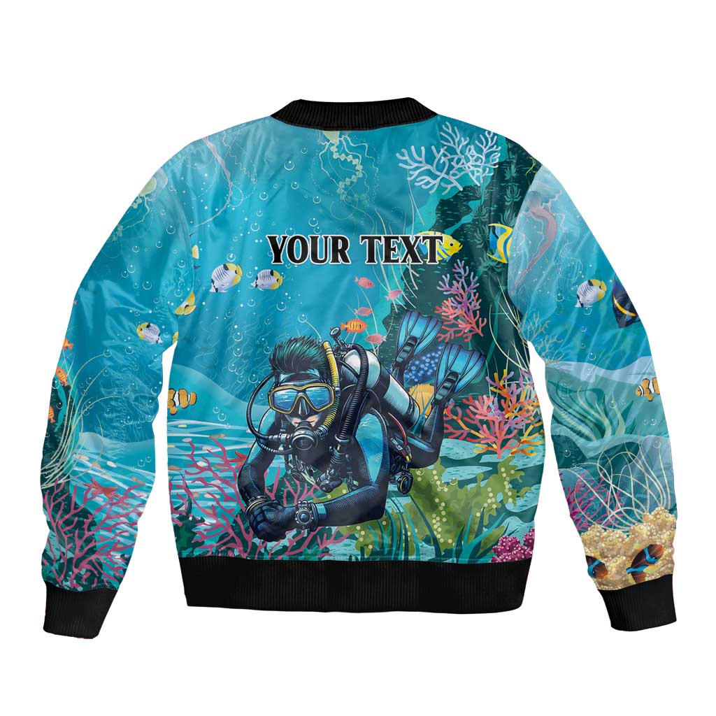 Personalized Scuba Diving Bomber Jacket Explore The Depths Discover Yourself - Wonder Print Shop