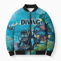 Personalized Scuba Diving Bomber Puffer Jacket Explore The Depths Discover Yourself - Wonder Print Shop
