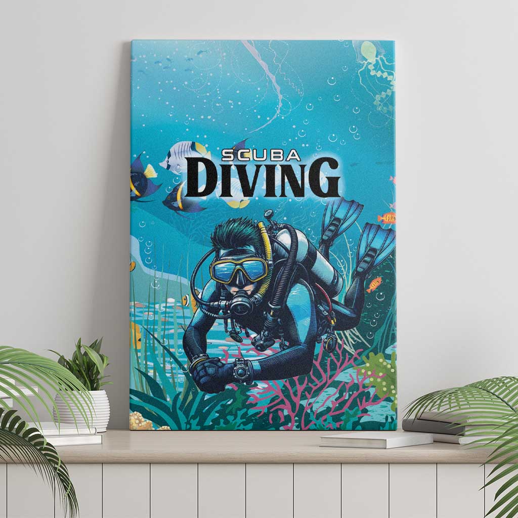 Scuba Diving Canvas Wall Art Explore The Depths Discover Yourself - Wonder Print Shop
