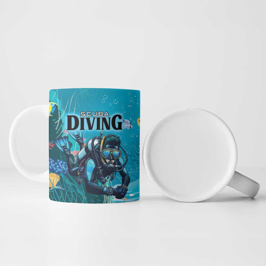 Personalized Scuba Diving Ceramic Mug Explore The Depths Discover Yourself - Wonder Print Shop