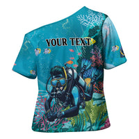 Personalized Scuba Diving Cross Shoulder Shirt Explore The Depths Discover Yourself - Wonder Print Shop