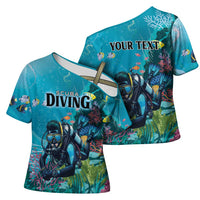 Personalized Scuba Diving Cross Shoulder Shirt Explore The Depths Discover Yourself - Wonder Print Shop