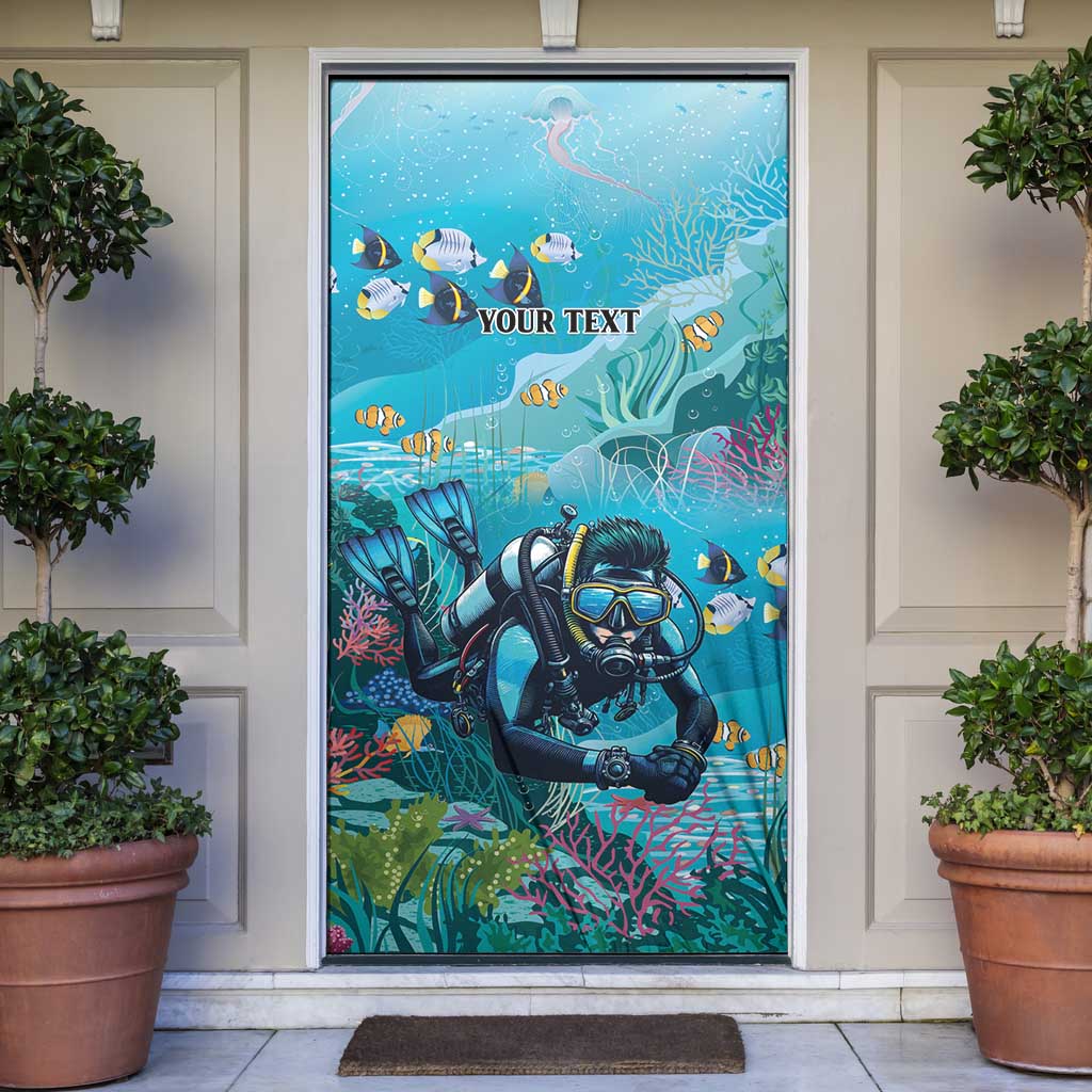 Scuba Diving Door Cover Explore The Depths Discover Yourself - Wonder Print Shop