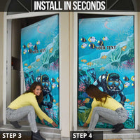 Scuba Diving Door Cover Explore The Depths Discover Yourself - Wonder Print Shop