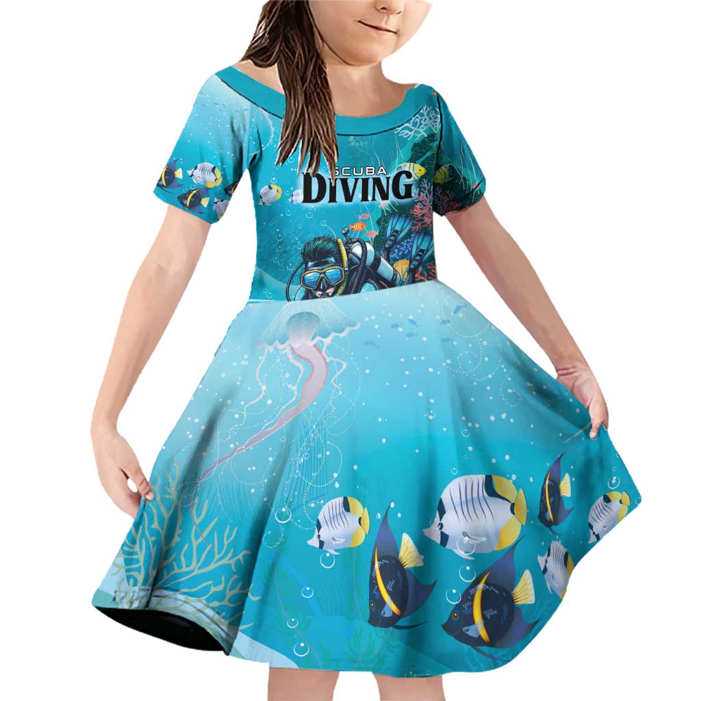 Personalized Scuba Diving Family Matching Off Shoulder Short Dress and Hawaiian Shirt Explore The Depths Discover Yourself - undefined