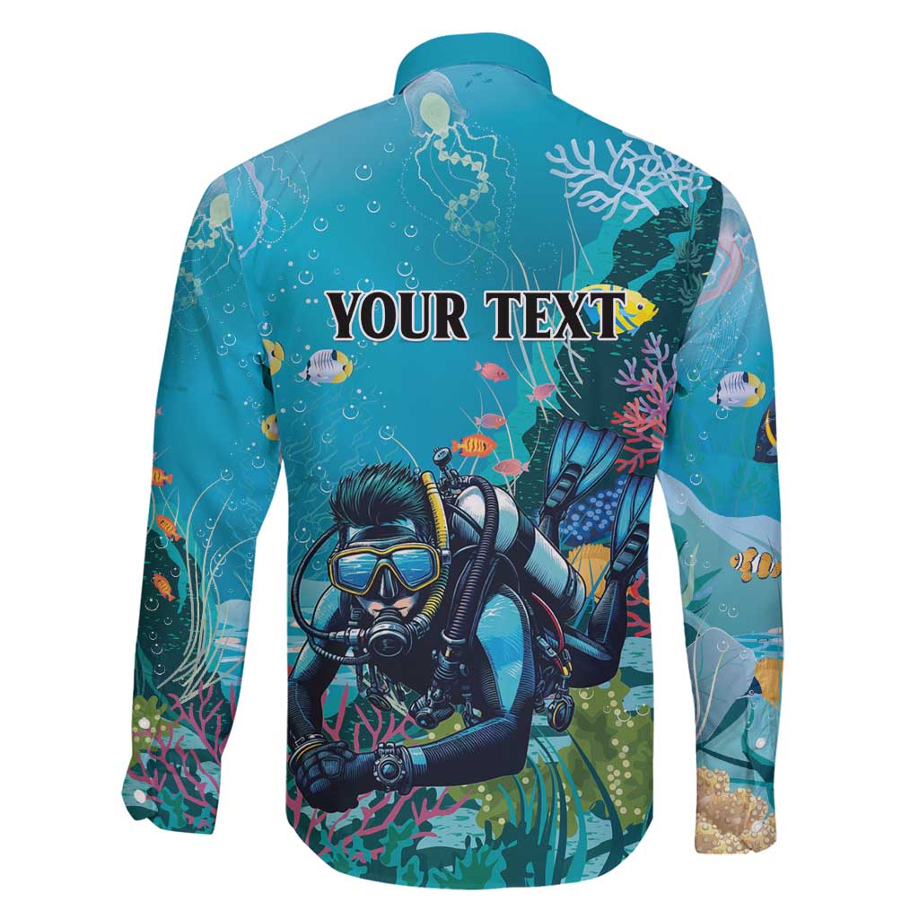 Personalized Scuba Diving Family Matching Off Shoulder Short Dress and Hawaiian Shirt Explore The Depths Discover Yourself - undefined