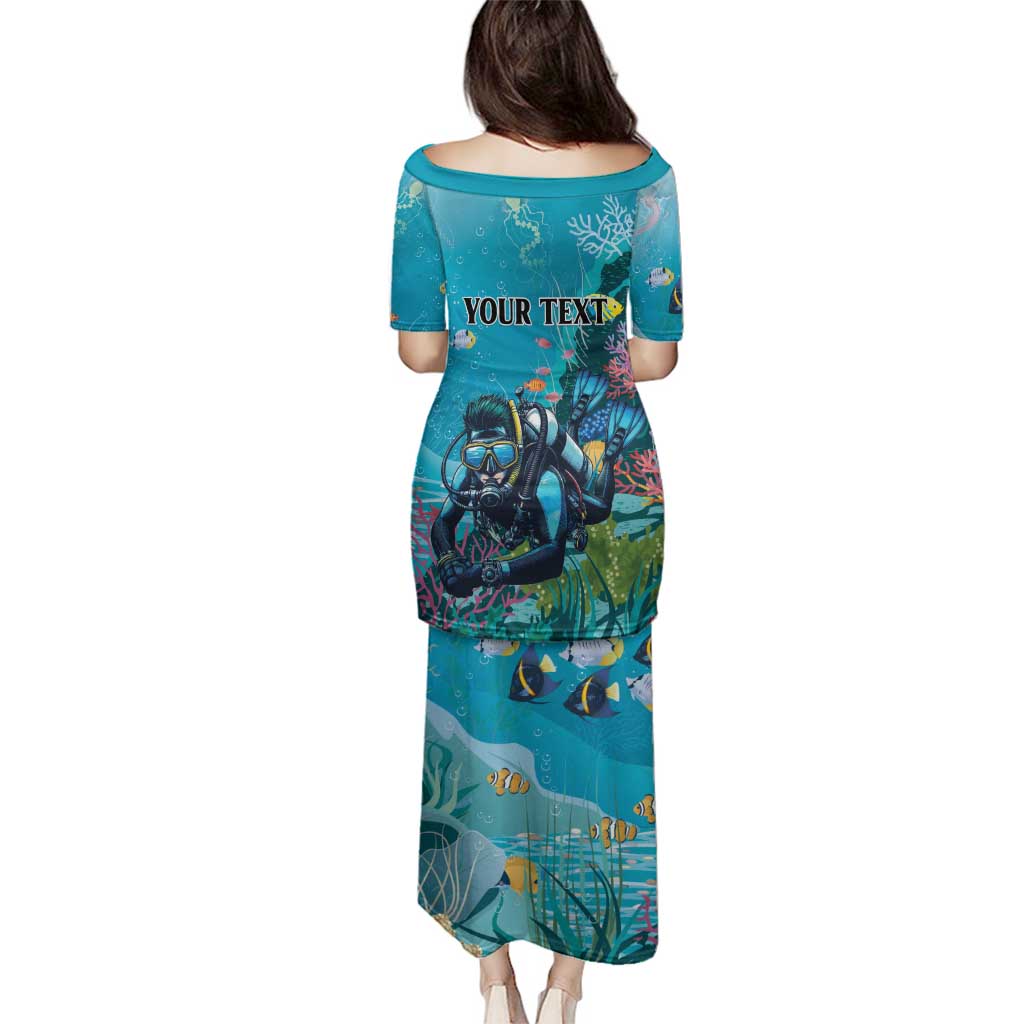 Personalized Scuba Diving Family Matching Puletasi and Hawaiian Shirt Explore The Depths Discover Yourself - Wonder Print Shop