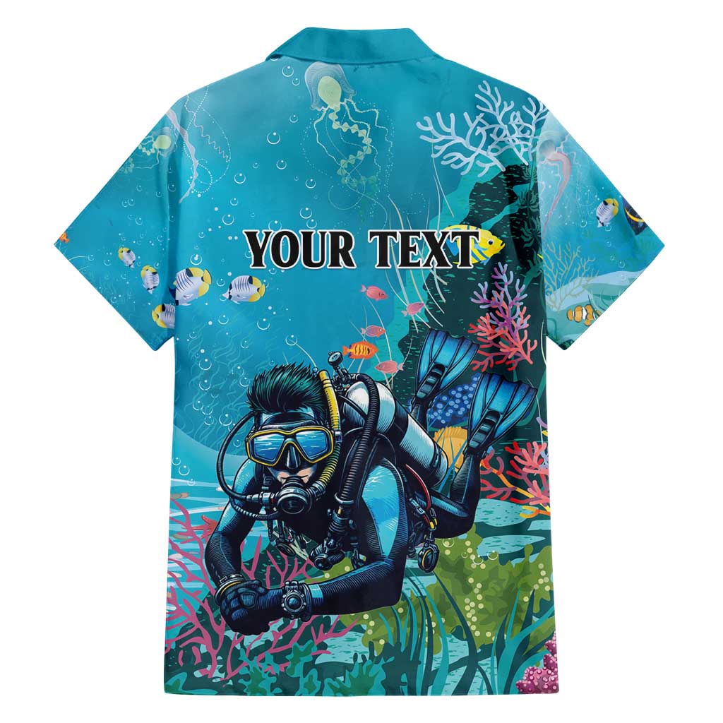Personalized Scuba Diving Family Matching Short Sleeve Bodycon Dress and Hawaiian Shirt Explore The Depths Discover Yourself - Wonder Print Shop