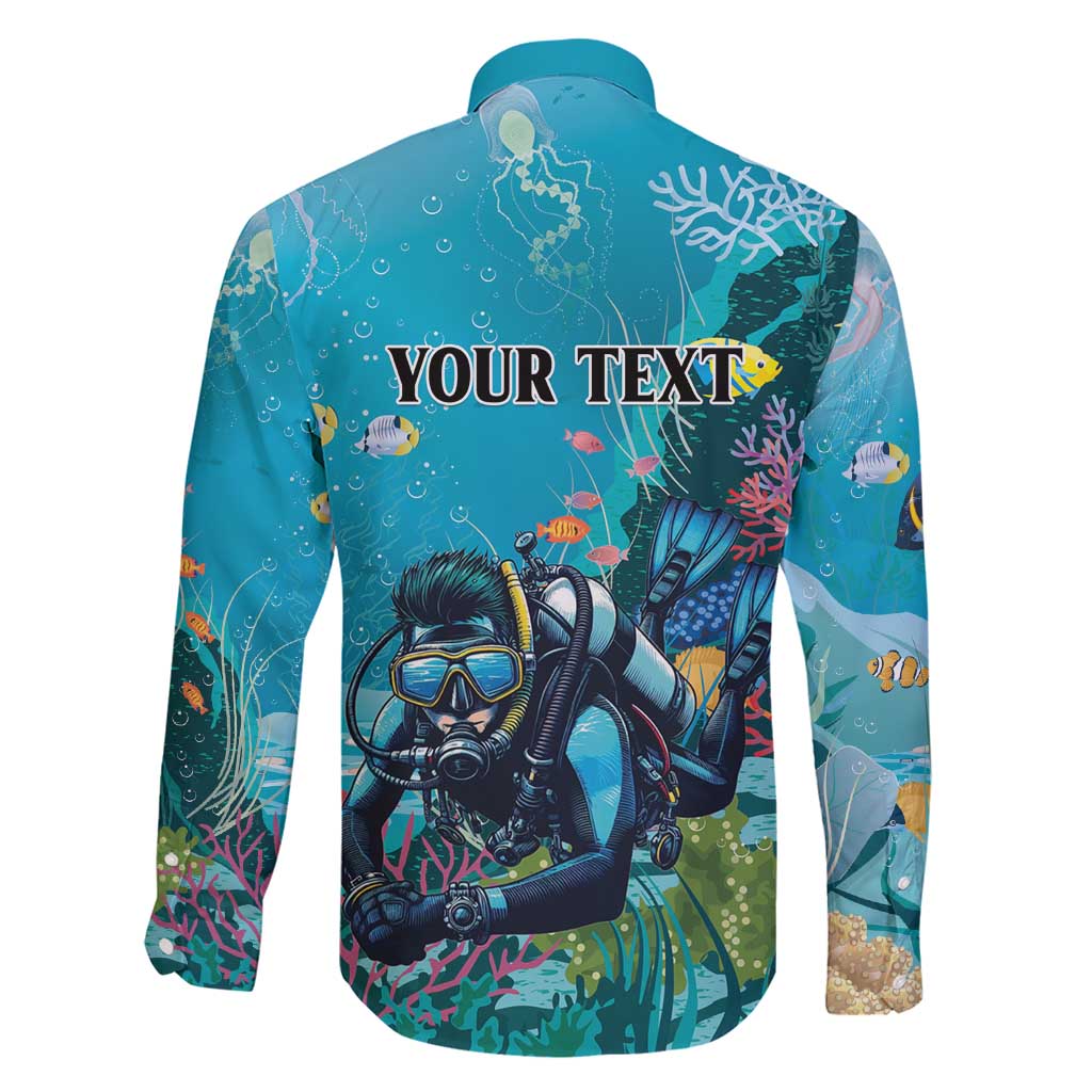 Personalized Scuba Diving Family Matching Short Sleeve Bodycon Dress and Hawaiian Shirt Explore The Depths Discover Yourself - Wonder Print Shop