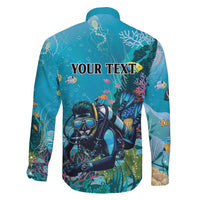 Personalized Scuba Diving Family Matching Short Sleeve Bodycon Dress and Hawaiian Shirt Explore The Depths Discover Yourself - Wonder Print Shop