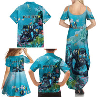 Personalized Scuba Diving Family Matching Summer Maxi Dress and Hawaiian Shirt Explore The Depths Discover Yourself - Wonder Print Shop