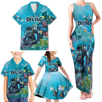Personalized Scuba Diving Family Matching Tank Maxi Dress and Hawaiian Shirt Explore The Depths Discover Yourself - Wonder Print Shop
