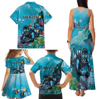 Personalized Scuba Diving Family Matching Tank Maxi Dress and Hawaiian Shirt Explore The Depths Discover Yourself - Wonder Print Shop
