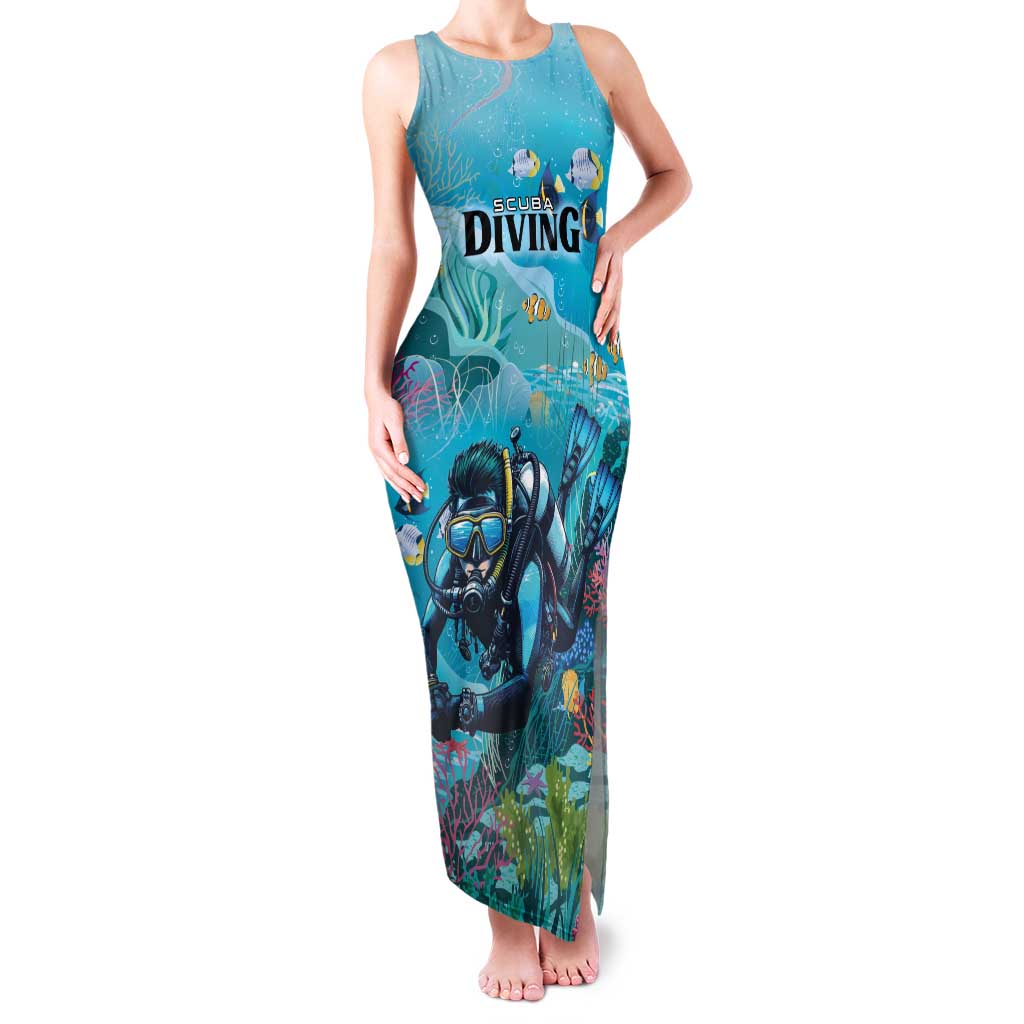 Personalized Scuba Diving Family Matching Tank Maxi Dress and Hawaiian Shirt Explore The Depths Discover Yourself - Wonder Print Shop