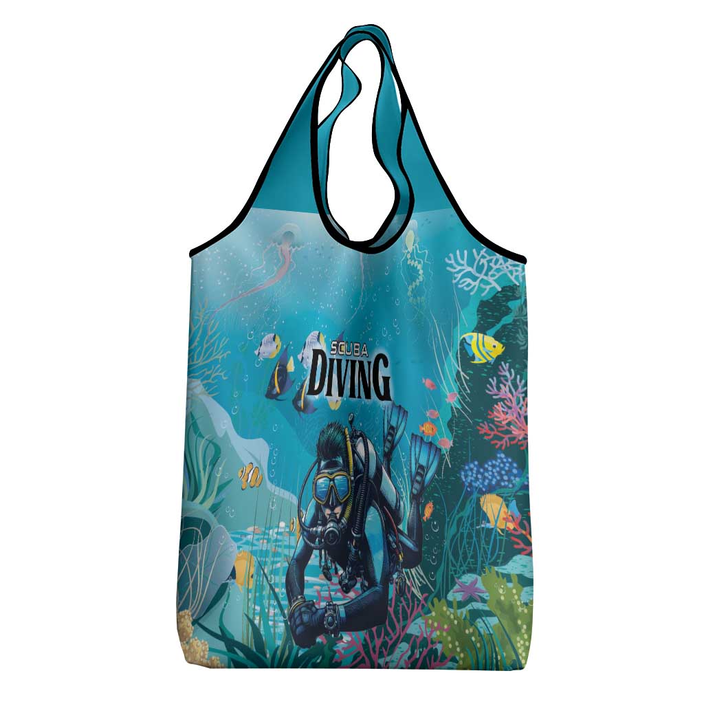 Scuba Diving Grocery Bag Explore The Depths Discover Yourself - Wonder Print Shop