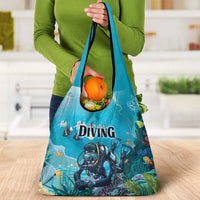 Scuba Diving Grocery Bag Explore The Depths Discover Yourself - Wonder Print Shop