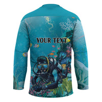 Personalized Scuba Diving Hockey Jersey Explore The Depths Discover Yourself - Wonder Print Shop