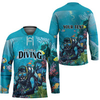 Personalized Scuba Diving Hockey Jersey Explore The Depths Discover Yourself - Wonder Print Shop