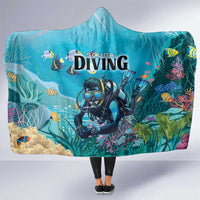 Scuba Diving Hooded Blanket Explore The Depths Discover Yourself - Wonder Print Shop