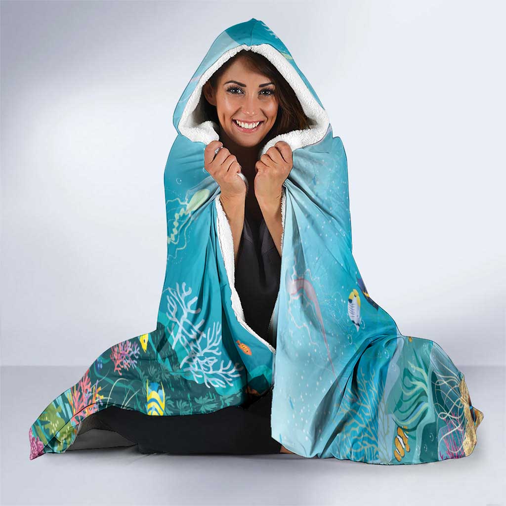 Scuba Diving Hooded Blanket Explore The Depths Discover Yourself - Wonder Print Shop