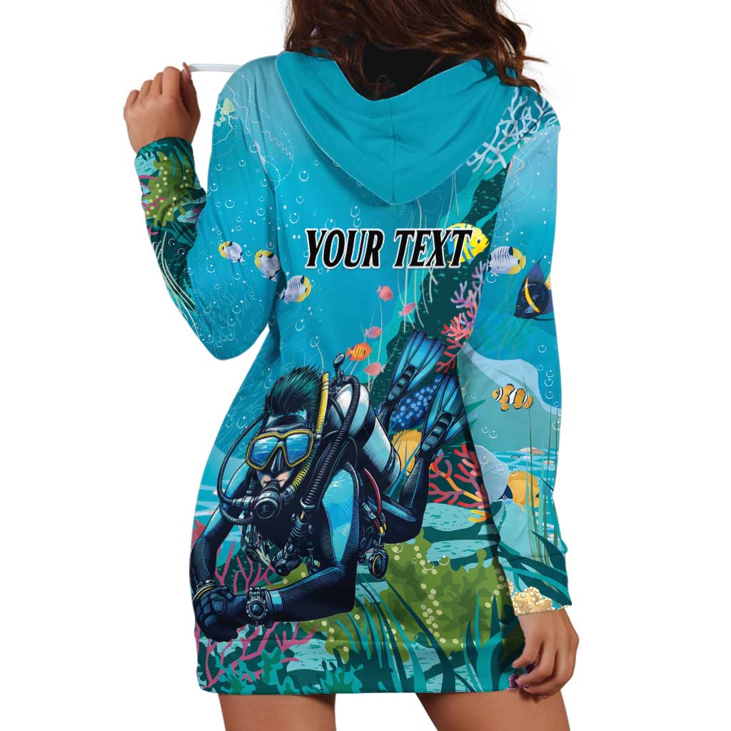 Personalized Scuba Diving Hoodie Dress Explore The Depths Discover Yourself - Wonder Print Shop