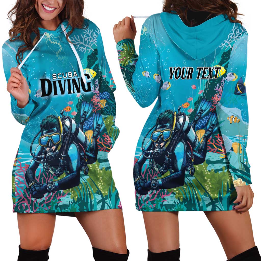Personalized Scuba Diving Hoodie Dress Explore The Depths Discover Yourself - Wonder Print Shop