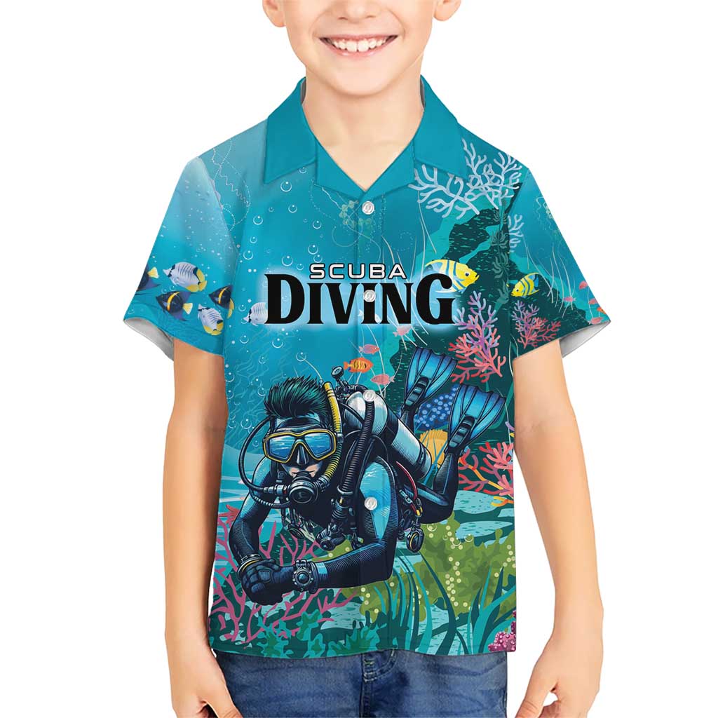Personalized Scuba Diving Kid Hawaiian Shirt Explore The Depths Discover Yourself - undefined
