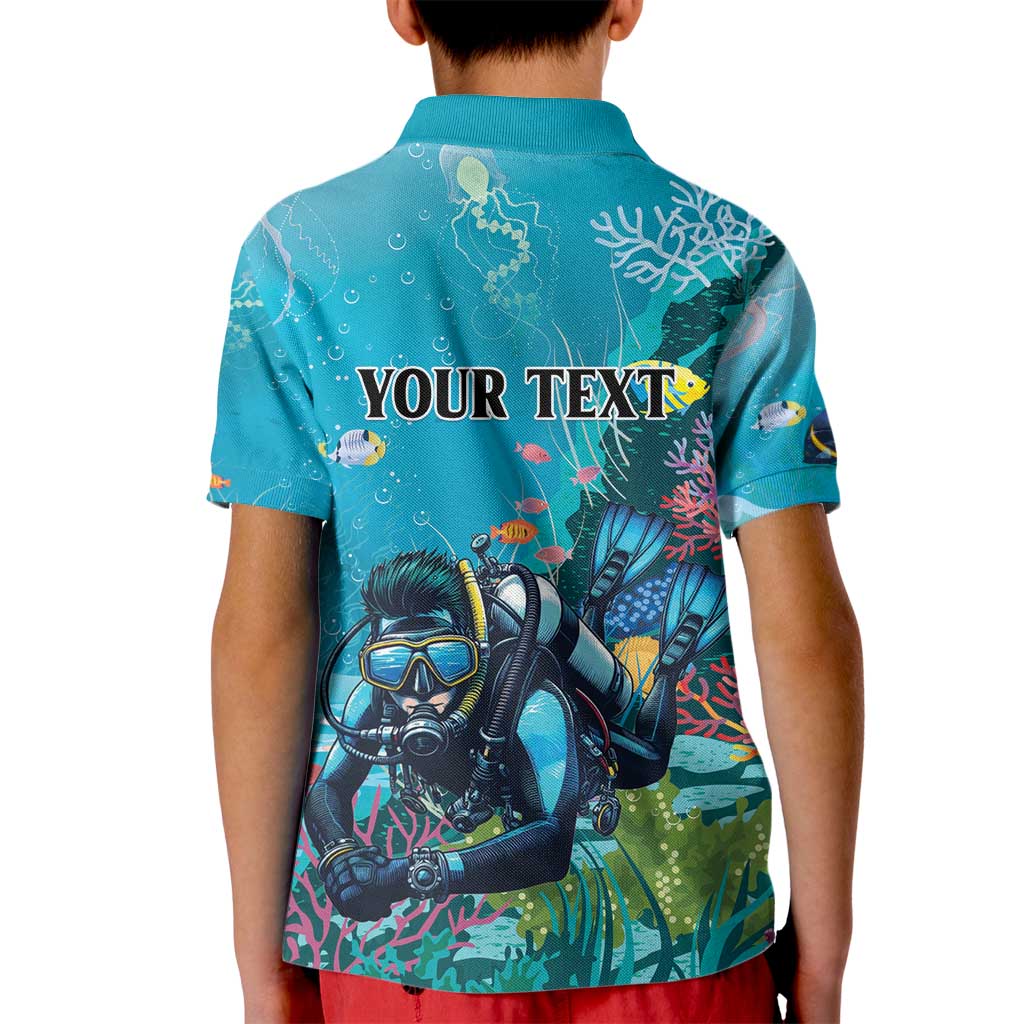 Personalized Scuba Diving Kid Polo Shirt Explore The Depths Discover Yourself - Wonder Print Shop
