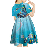 Personalized Scuba Diving Kid Short Sleeve Dress Explore The Depths Discover Yourself - Wonder Print Shop