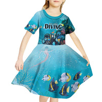 Personalized Scuba Diving Kid Short Sleeve Dress Explore The Depths Discover Yourself - Wonder Print Shop