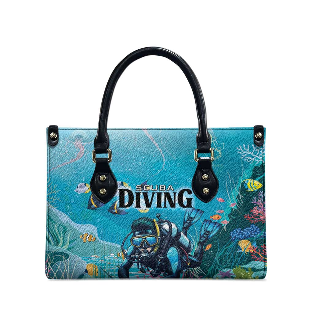 Scuba Diving Leather Bag Explore The Depths Discover Yourself - Wonder Print Shop