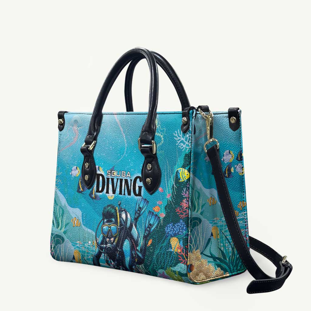 Scuba Diving Leather Bag Explore The Depths Discover Yourself - Wonder Print Shop