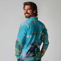 Personalized Scuba Diving Long Sleeve Polo Shirt Explore The Depths Discover Yourself - Wonder Print Shop