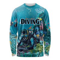 Personalized Scuba Diving Long Sleeve Shirt Explore The Depths Discover Yourself - Wonder Print Shop