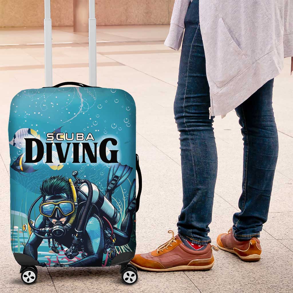 Scuba Diving Luggage Cover Explore The Depths Discover Yourself - Wonder Print Shop