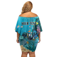 Personalized Scuba Diving Off Shoulder Short Dress Explore The Depths Discover Yourself - Wonder Print Shop